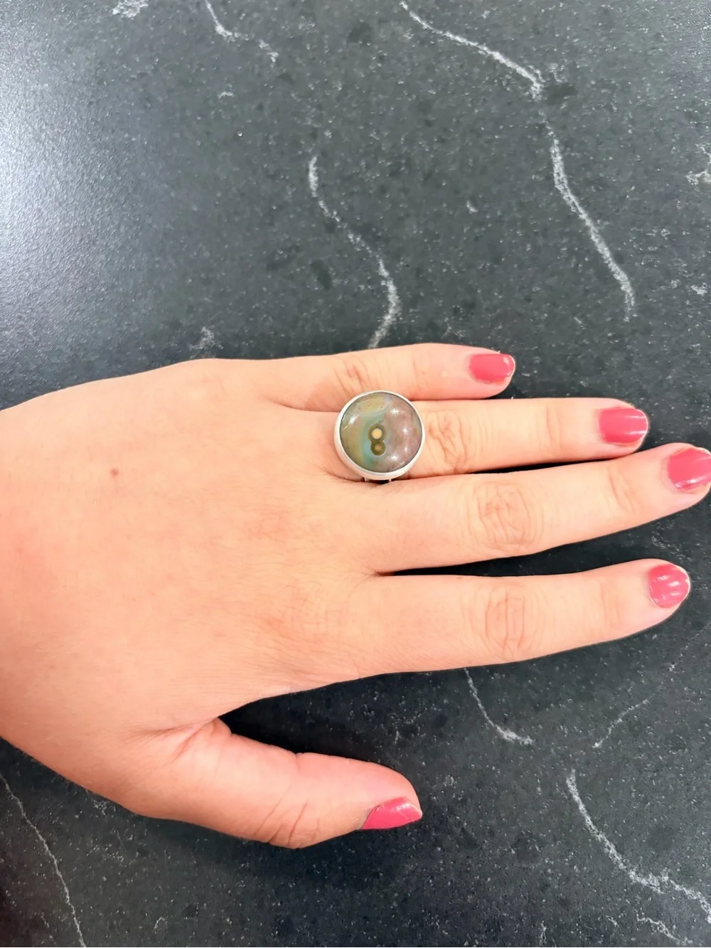 Gorgeous Ocean Jasper Silver Ring